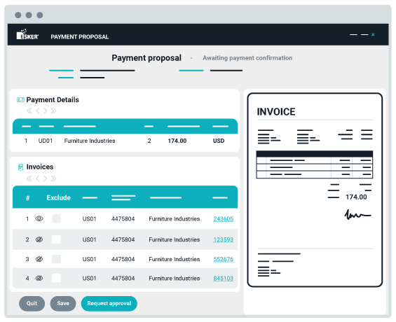 Payment Proposal screen illustration payment proposal screen